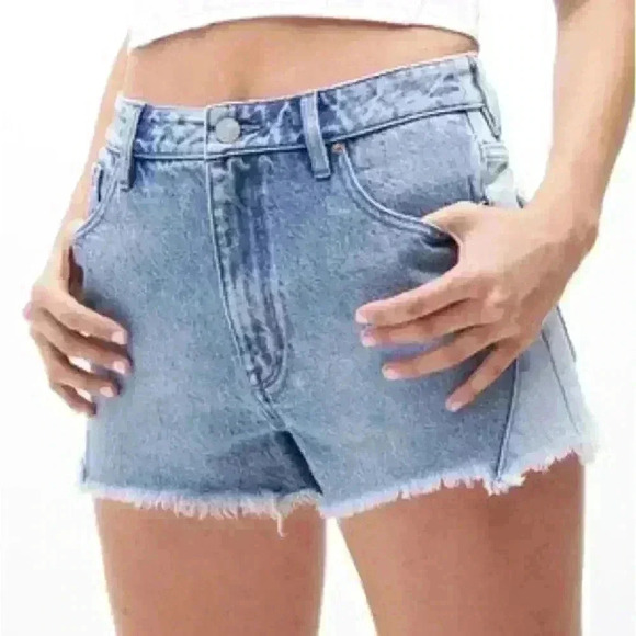 PacSun Eco Pieced Two-Tone High Waisted Denim Festival Shorts, EUC, Size 24 - Picture 7 of 10